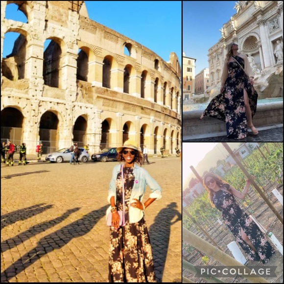 Lulu’s Floral High Neck Halter Slit Leg Maxi Dress - Picture 8 of 13